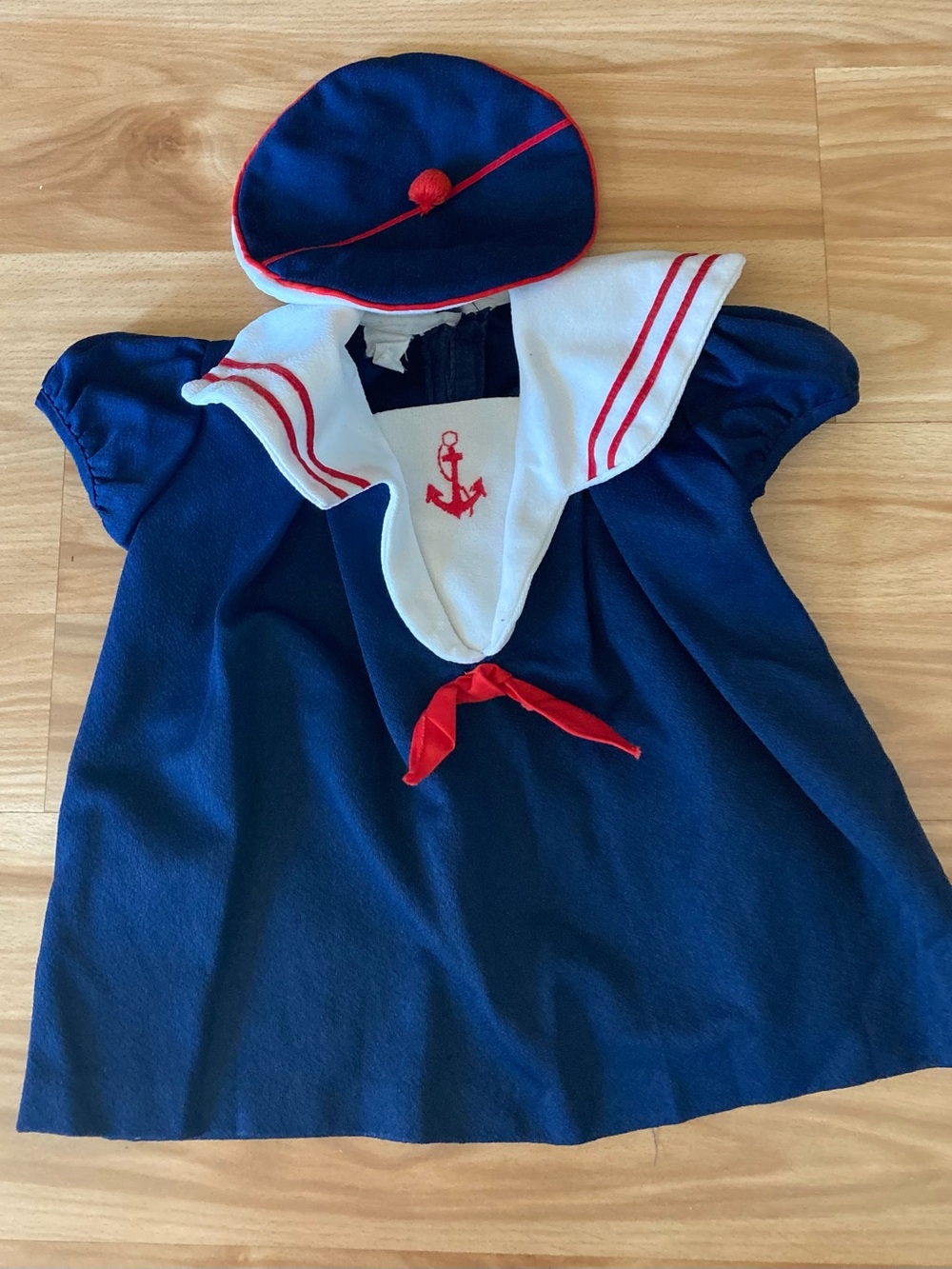 Vintage Short Sailor Dress with Tam approx sz 2T